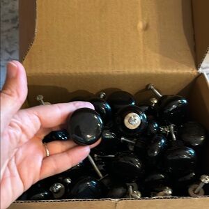 Set of 50 black pulls for cabinets
